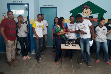 PREMIAÇÃO DAS EQUIPES QUE PARTICIPARAM DOS JOGOS ESTUDANTIS E DA GINCANA LITERÁRIA DO FII - ESCOLA LEÔNCIO HORÁCIO DE ALMEIDA