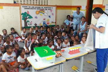 AULA SOBRE SAÚDE BUCAL NA ESCOLA MUNICIPAL VITOR BEZERRA LOLA