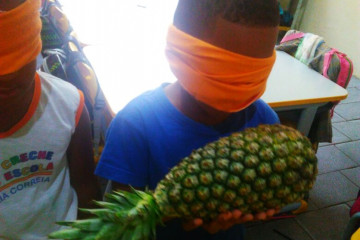 AULA ÓRGÃOS DOS SENTIDOS: CONHECENDO OS ALIMENTOS E OBJETOS COM O TATO, OLFATO, PALADAR NA ESCOLA VITOR BEZERRA LOLA