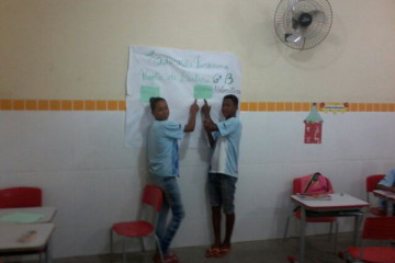 TRABALHANDO O PROJETO DE LEITURA RESGATANDO VALORES ATRAVÉS DO LETRAMENTO NA ESCOLA LEÔNCIO HORÁCIO DE ALMEIDA, COM OS PROFESSORES DE HISTÓRIA, RELIGIÃO, LÍNGUA PORTUGUESA E ARTES