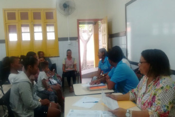 REUNIÃO DE PAIS E MESTRES NAS TURMAS DO 7º ANO A E B NA ESCOLA LEÔNCIO HORÁCIO DE ALMEIDA COM A PRESENÇA DO NAEF