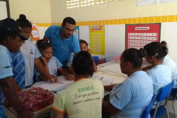 OFICINA DE MATEMÁTICA MINISTRADA PELO PROFESSOR CLÁUDIO VASCONCELOS NA TURMA DO 7º ANO NA ESCOLA LEÔNCIO HORÁCIO DE ALMEIDA