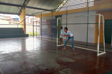 ESCOLA ÉRICO SOFIA BRANDÃO DESENVOLVE OFICINA DE FUTSAL DO PROGRAMA NOVO MAIS EDUCAÇÃO COM SEUS ALUNOS