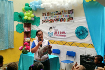 ABERTURA DO PROJETO INSTITUCIONAL DE LEITURA "LER É BOM" NA ESCOLA LEÔNCIO HORÁCIO DE ALMEIDA COM A PRESENÇA DA ESCRITORA IRÁ RODRIGUES